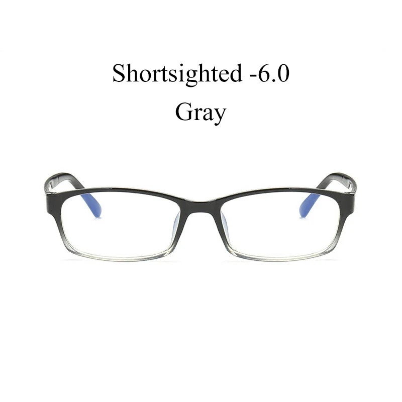 IBOODE анти голубой свет близорукость очки для женщин и мужчин готовые близорукие очки женские мужские очки для близоруких очков - Цвет оправы: Gray Myopia 6.0