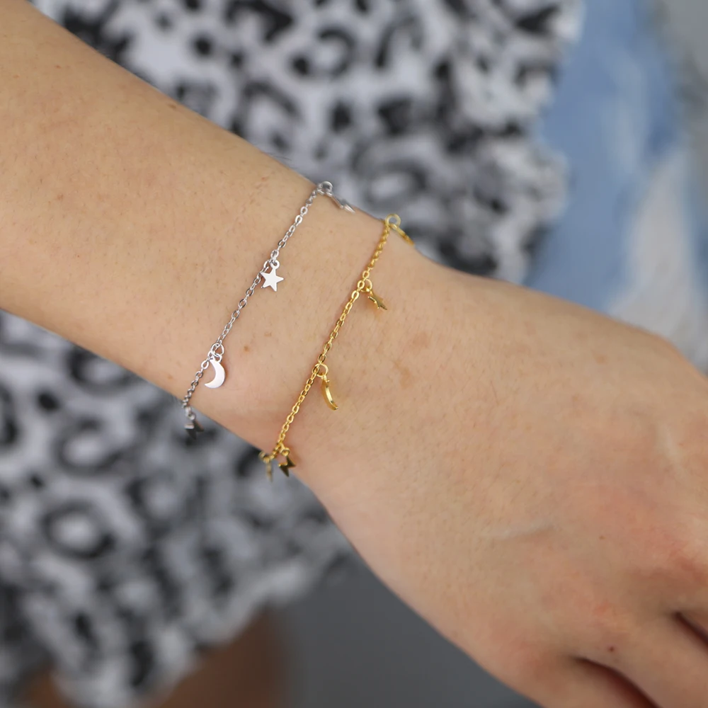 Real 925 Sterling silver gold filled vermeil jewelry minimal delicate mini moon star light bolt charm choker necklace jewelry