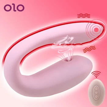 OLO G-spot Vibrators Couple Share U Shape Bendable Sucking Vibrator Sex Toys for Couple Clitoris Vagina Stimulator Vibrator 6
