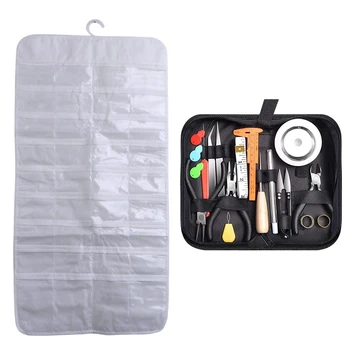 

1Pcs 72 Pocket Jewelry Hanging Storage Organizer Bag & 1 Set Jewelry Making Kit Beaded Accessories Diy Tool