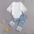 New Fashion 0-24M Baby Girls Fall Clothes Long Sleeve Lace Romper Suit Triangle Crotch Lace Top  Hole Long Jeans 2Pcs Outfit 7