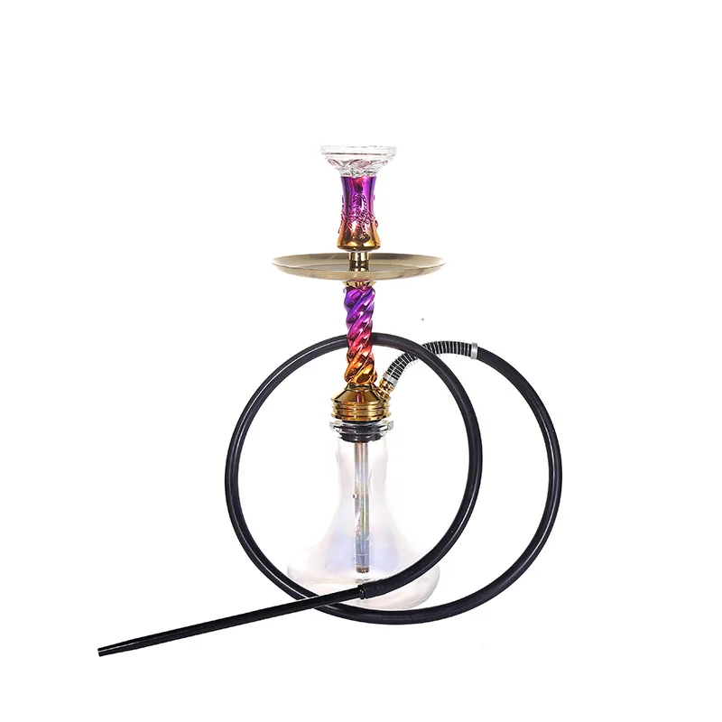 

Gradient color hookah set large amount of smoke environmental protection resin electroplating process aluminum alloy hookah set