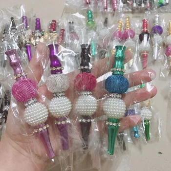 

Bling Luxury Lady Cigarette Holder Hookah Mouth Tips Diamond Jewelry Beaded Decorated Shisha Accessory with gift bag