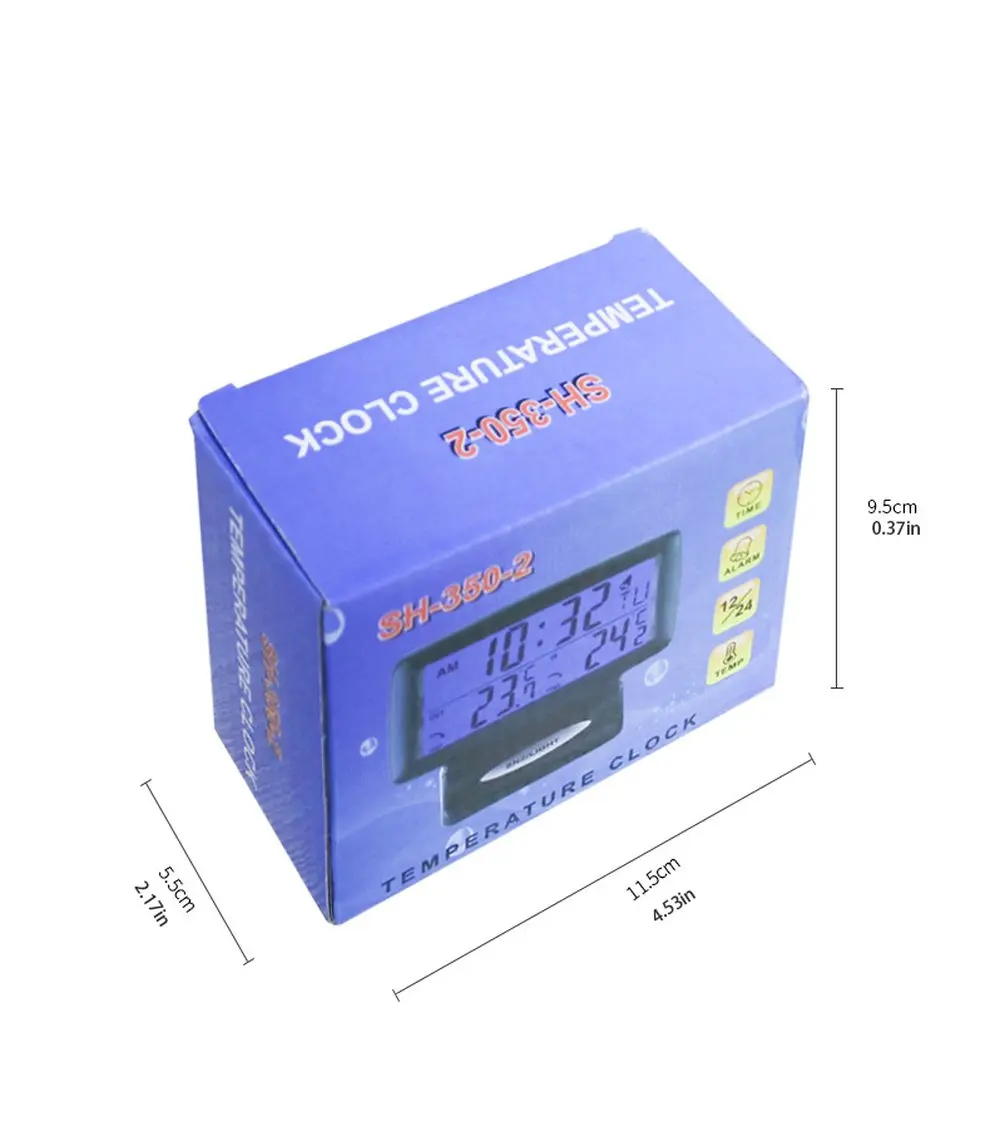 Мульти-функциональный 2-в-1 12V Авто LCD Цифровые часы термометр Температура Напряжение метр монитор