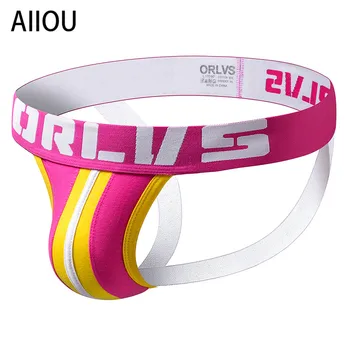 

AIIOU Sexy Gay Underwear Mens Jockstrap Sexy Fashion Hombre Thong Men Homme Cotton Slip Sissy Panties Mens String Lingerie