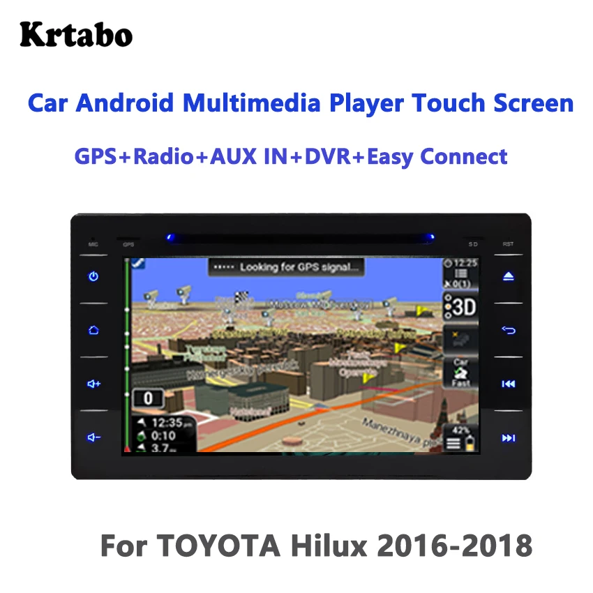 Android smart car navigation reversing image control large screen one machine recorder support DVD For TOYOTA Hilux 2016-2018