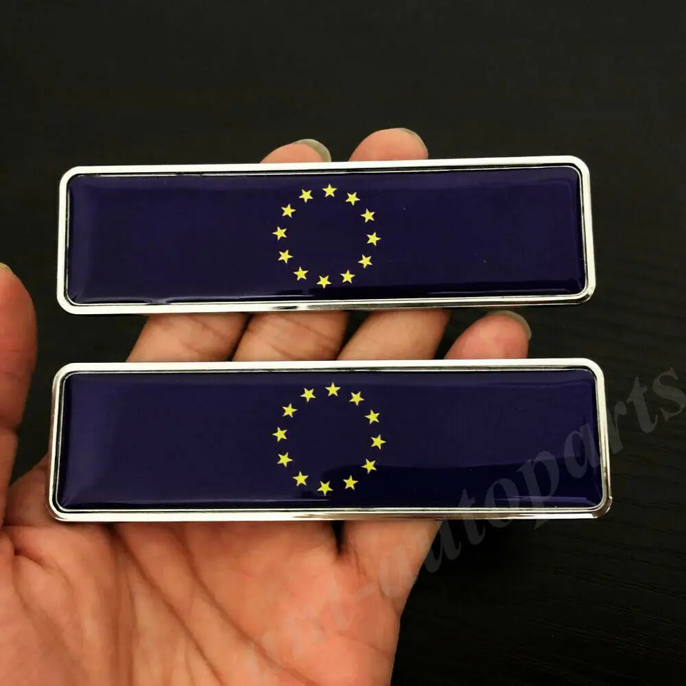 

2pcs Metal EU European Union Flag Car Trunk Fender Emblem Badge Decal Sticker