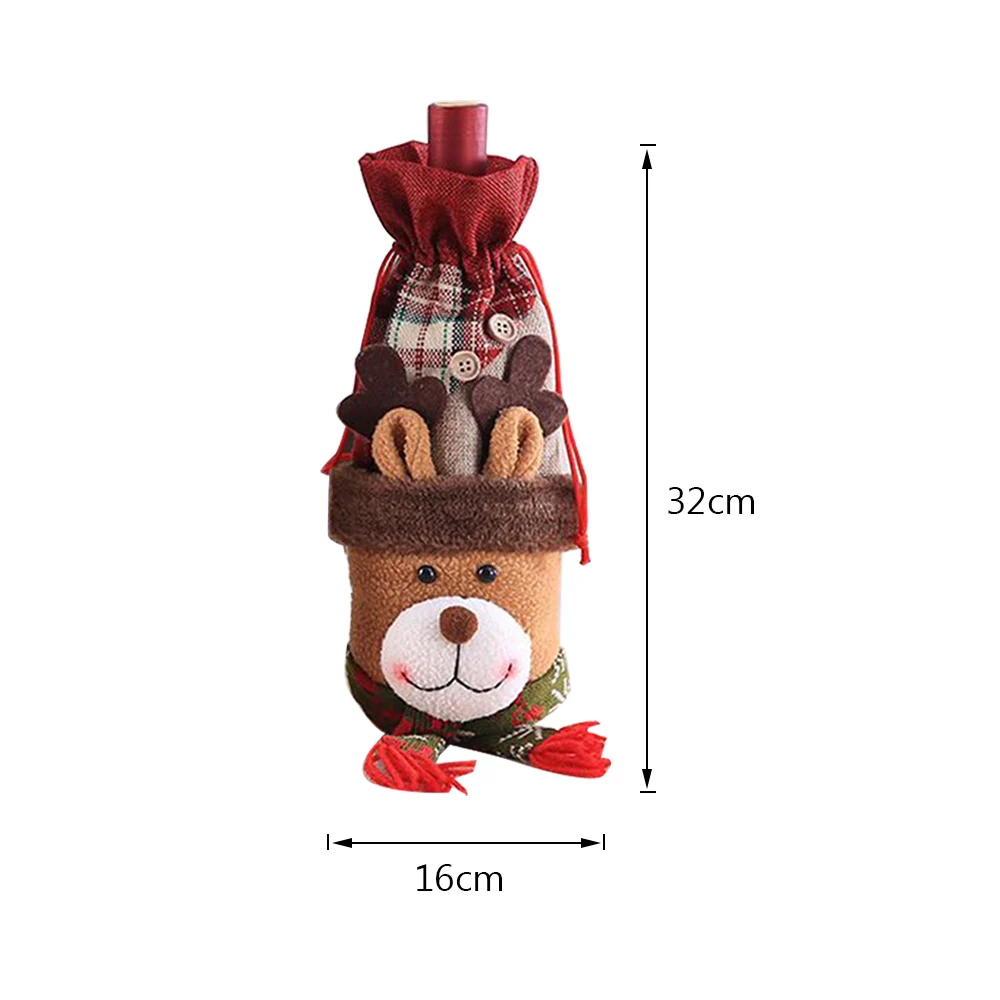R 32x16cm Санта Клаус, крышка для бутылки вина, рождественские украшения для дома, Рождественское украшение, Navidad Natal, подарок на год - Color: R 32x16cm