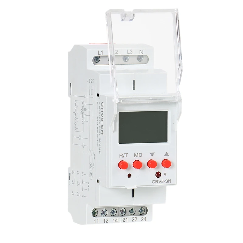 

FULL-Digital Display Voltage Relay 8A 2SPDT Monitoring Phase Relay Auto Reset LCD Relay