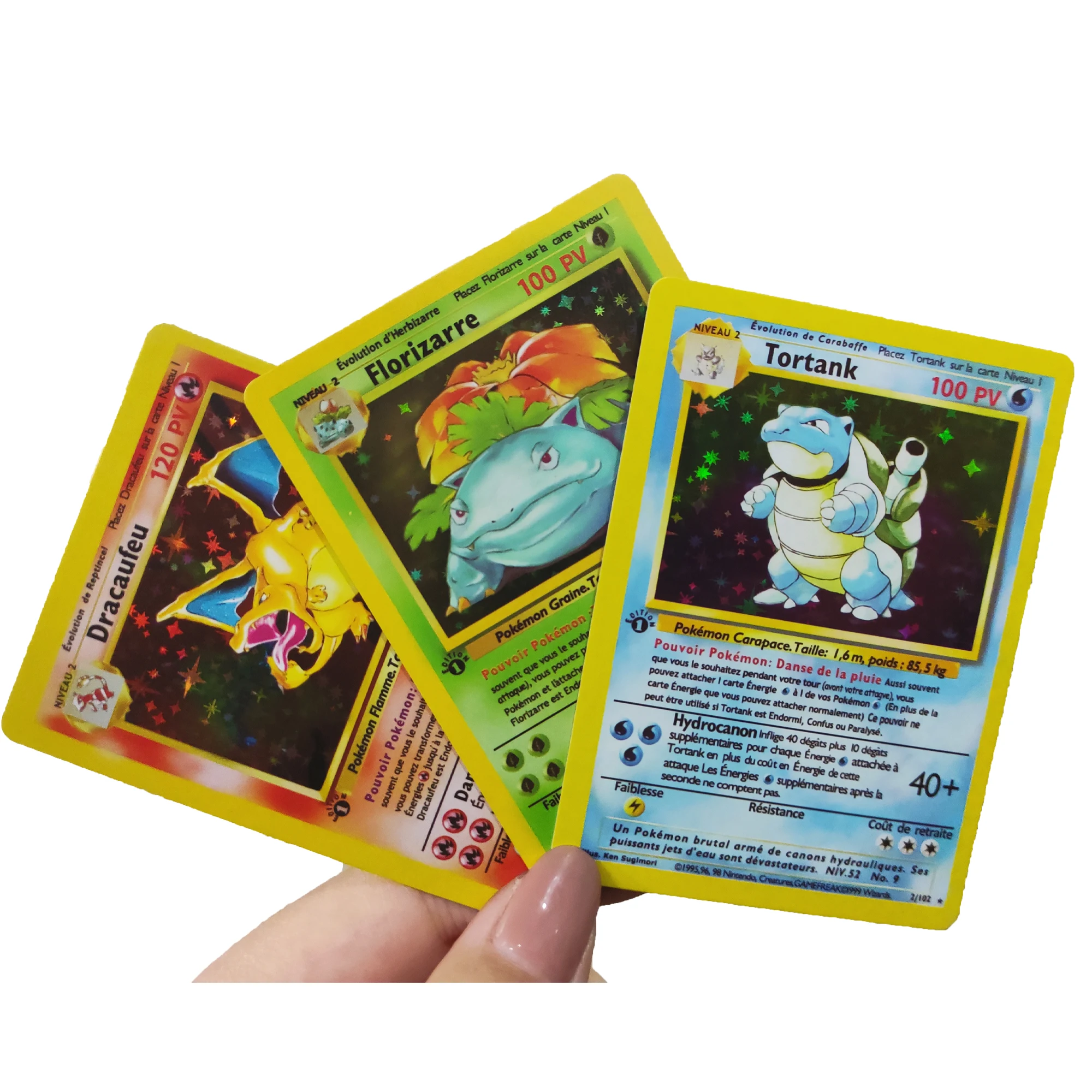

Карточка Pokemon Flash Card 1996 года, французская карточка «сделай сам», карточка для первого выпуска, карточка Charizard blastise Venusaur, классические карточные карточки, коллекционные карточки