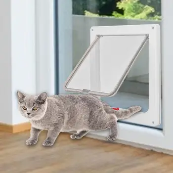 

2020 HOT Intellgent Control 4 Way Safe Cat Gate Doors ABS Animal Small Pet Cat Dog Door Pet Supplies Flap Door Pet Kitten door