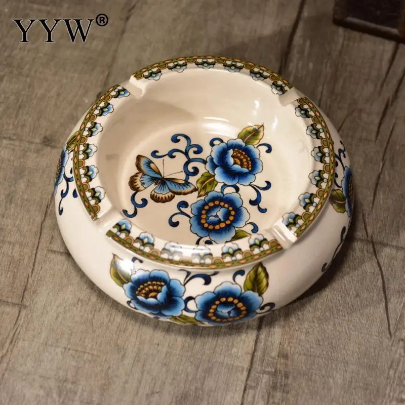 2 Аксессуары для курения круглая керамическая пепельница держатель пепельницы портативный держатель для сигарет Cenicero пепельный лоток украшения для дома - Цвет: 2