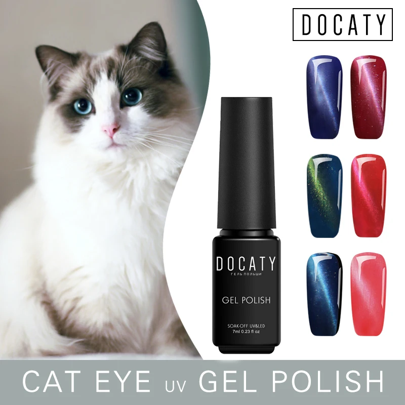 

Docaty Cat Eye Glitter UV Nail Gel Polish 7Ml 24 Colors Led Uv Lamp Semi Permanent Gel Lacquer Primer Nail Gel Gel Nail Polish