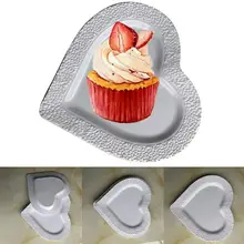 В форме сердца одноразовые тарелки вечерние свадебные(3 шт) День рождения Белый Кемпинг посуда