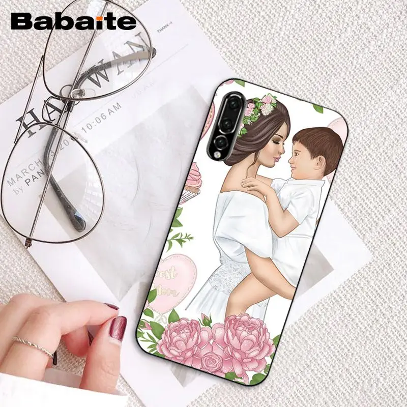 A16 Babaite Модный черный каштановый с волосами для мамы, дочки, сына, папы, чехол для телефона huawei P20 P30 Pro P20 P30 P10 Lite PSmart - Цвет: A16