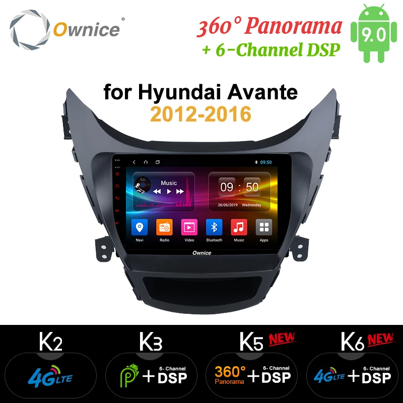 Ownice K1 K2 K3 восемь ядер 1024*600 Android 9 0 автомобильный Радио плеер DVD gps для hyundai Avante 2012 2013