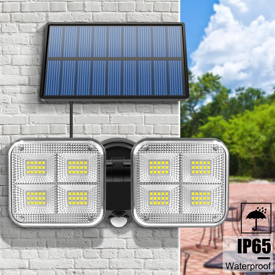 20w Super Bright Solar Lights 120led IP65 Waterproof Outdoor Indoor Solar Lamp With Adjustable Head Wide Lighting Angle solar wall lights outdoor