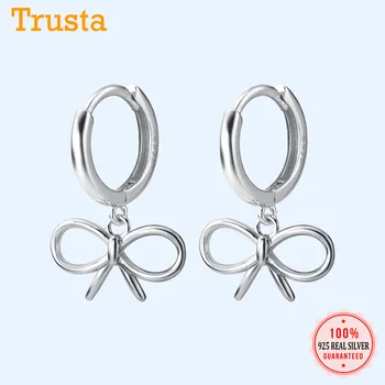 

Trustdavis 100% 925 Solid Sterling Silver Geometric Bowknot Ear Cuff Clip Earrings For Women Fashion Earings Jewelry DA350
