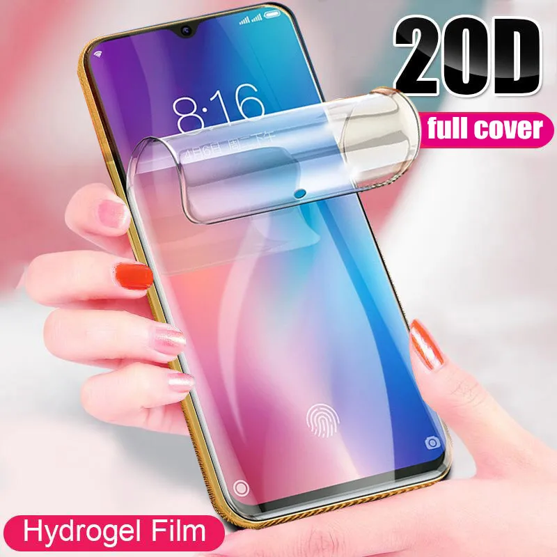 

20D Full Cover Protective Hydrogel Film For Xiaomi Mi CC9 9 SE A1 9T Screen Protector For Xiaomi 8 A2 Lite 9T Pro Film Not Glass