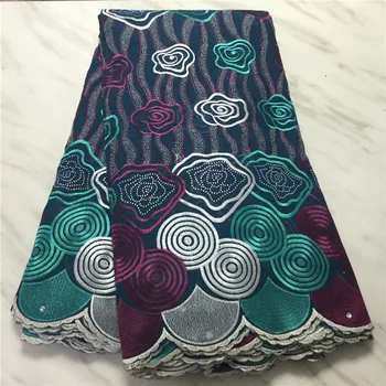 

5 yard Swiss lace fabric 2020 latest heavy beaded embroidery African cotton fabrics Swiss voile lace popular Dubai style PL05319