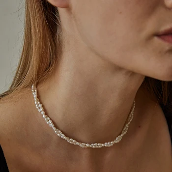 

Pearl Necklace Female Clavicle Chain Natural Small Pearl Double Layer Simple Temperament Vintage Necklace