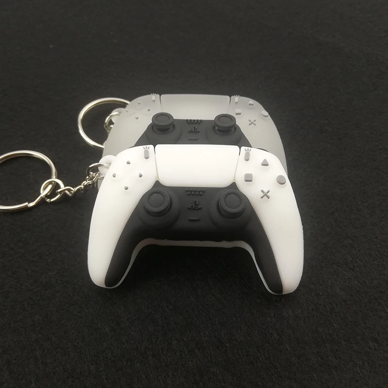 

PS5 Game Controller Keychain Mini Gamepad Car Keyring Fashion Bag Pendant Cute Game Console Soft Rubber Key Chains Men Boy Gift