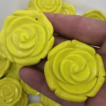 

Natural Stone Carving Yellow Flowers Products Made of Natural Stones Mineral stones Crystal Home Decoration