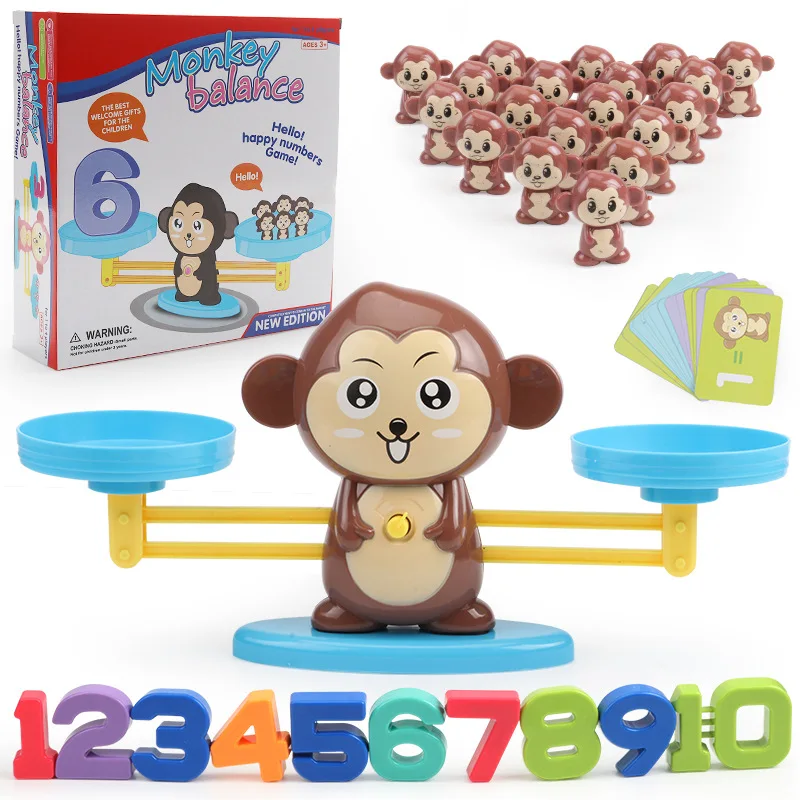 Новый матч Игра настольные игрушки обезьяна цифровой Баланс весы игрушка Дети