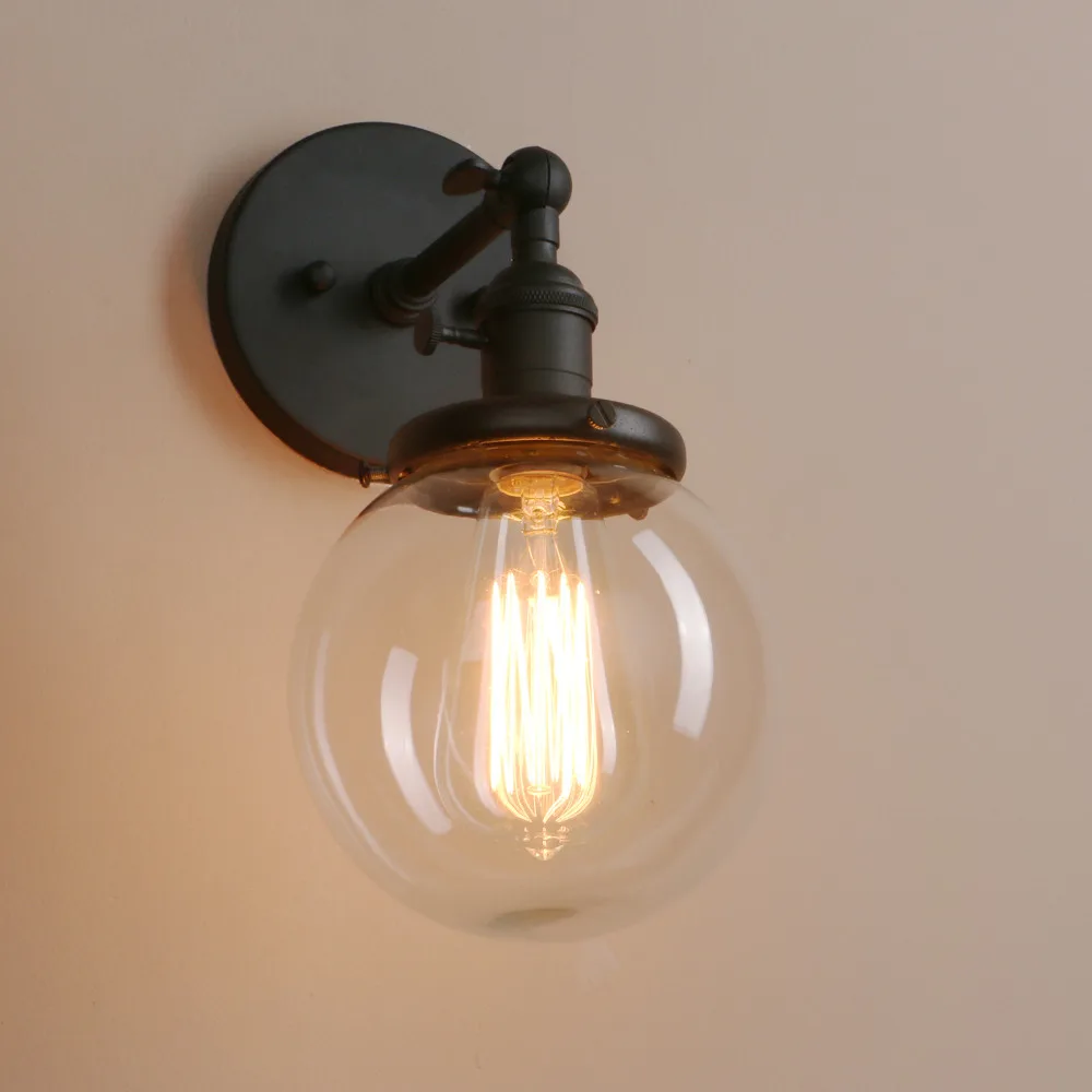Parede de Vidro Lâmpada de Parede Lâmpada de Cabeceira Escada do Sotão Permo 5.9 vintage da Moderna Arandela Luzes Luminárias Luminária Luzes Espelho da 10 High Quality wall lamp e27