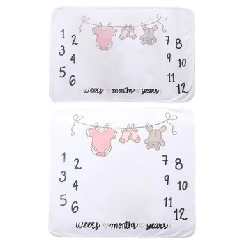 

Baby Milestone Blanket Infant Monthly Growth Photo Commemorative Blankets Newborn Photography Prop Mat