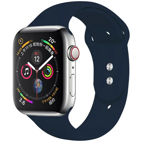 royal blue 4 Спортивный ремешок для Apple Watch ремешок 44 мм 40 4 3 iwatch ремешок 42 мм 38 мм силиконовый pulseira ремешок для часов Браслет Apple watch 5 ремешок 44 мм - Цвет ремешка: royal blue 4