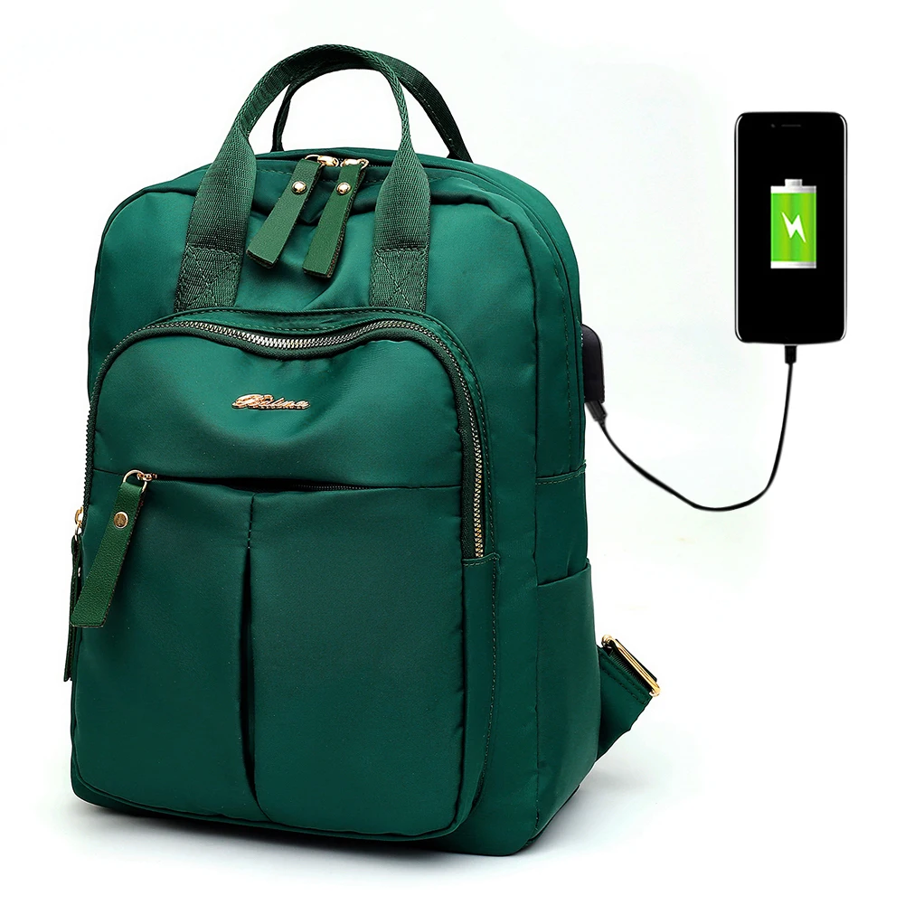 Mochila de tela Oxford con textura clásica para mujer, diseño creativo delicado, Chic, grande, USB, antirrobo, bolsos de hombro escolares para estudiantes