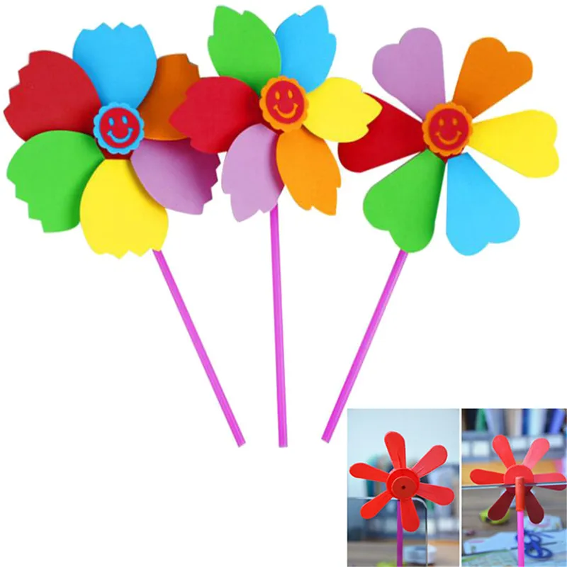 Мультфильм мельница DIY ремесла игрушки для детей ручной работы Pinwheel ремесло EVA |
