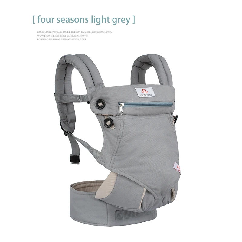 Дышащий эргономичный слинг 360 крутой воздух Органическая хлопковая пеленка для ребенка слинг Детские рюкзаки регулируемый ремень для новорожденных - Цвет: light grey