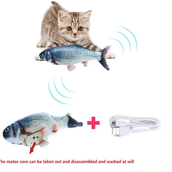 

30CM Pet Cat Toy USB Charging Simulation Electric Dancing Moving Floppy Fish Cats Toy For Pet Kitten Dog Interactive Toys