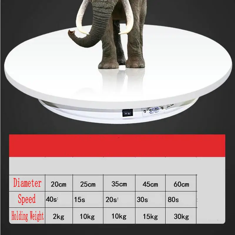 Two Way Electric Rotating Turntable Display Stand Lazy Susan Base for Photography Shooting (5)