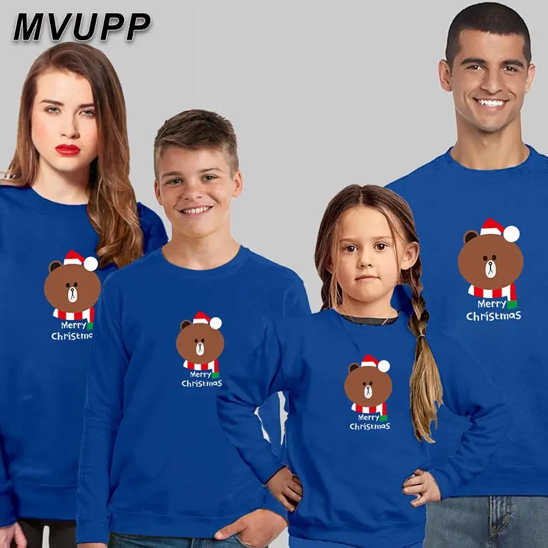 MVUPP/Рождественский свитер Одинаковая одежда для семьи с медведем мамы дочки папы