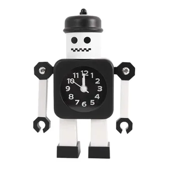 

Non-Ticking Robot Alarm Clock, Kids Alarm Clock , Desk Clock,Arm Can Be Swing,Gift for Kids,Black
