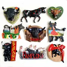 Ручная роспись Испания Pamplona коррида 3D магнит на холодильник туристические сувениры магнитные наклейки подарок