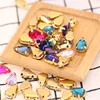 Teardrop Glass Sew on Crystal Rhinestones with Gold Claw Sew on Stone for Rhinestone Trim Clothing Accessories ► Photo 3/6