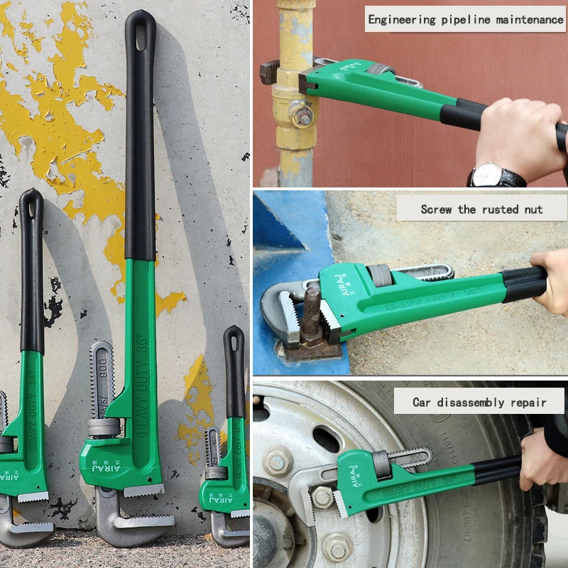 AIRAJ 8/10/12 Inch Pipe Wrench Industrial Heavy Duty Pipe Pliers Adjustable Anti-Corrosion Rust and Plumbing Wrench Repair Tools