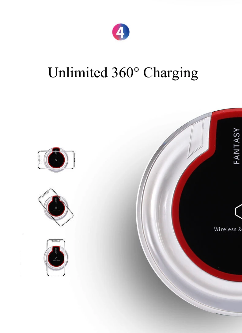 Crystal Desktop Pad Wireless Charger 5W Smart QI Micro-USB Crystal Base Transparent Disc Fast Charger For iPhone 11Pro XS X 8+ 8