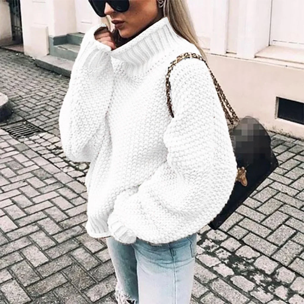 

Womail Women's sweaters 2020 New Arrival Turtleneck Pullovers Tops Female Streetwear Woman Clothes Knitwear Blouse Lady sweater