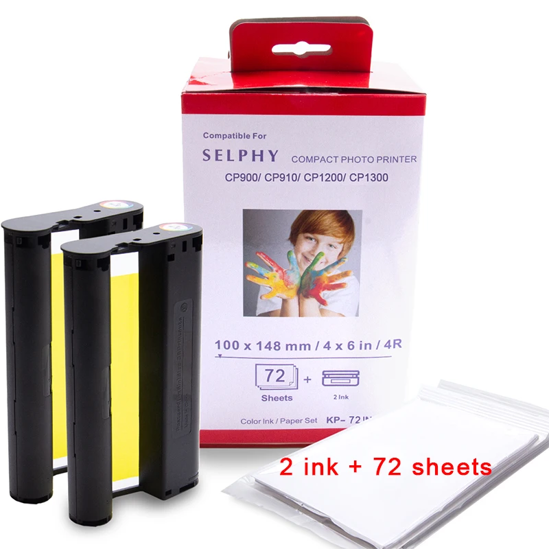 UniPlus KP 108IN цветной чернильный картридж для Cannon Selphy cp1300 cp1200 принтер этикеток набор фотобумаги 6 дюймов чернила для Selphy KP36IN - Цвет: 2 sets