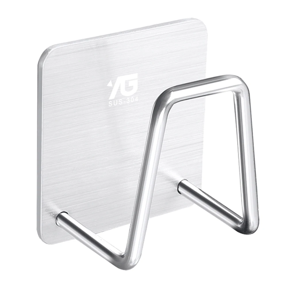 

Silver Color Holder For Kitchen Sink - Brushed Stainless Steel Sponge Caddy With Adhesive Household Accessires
