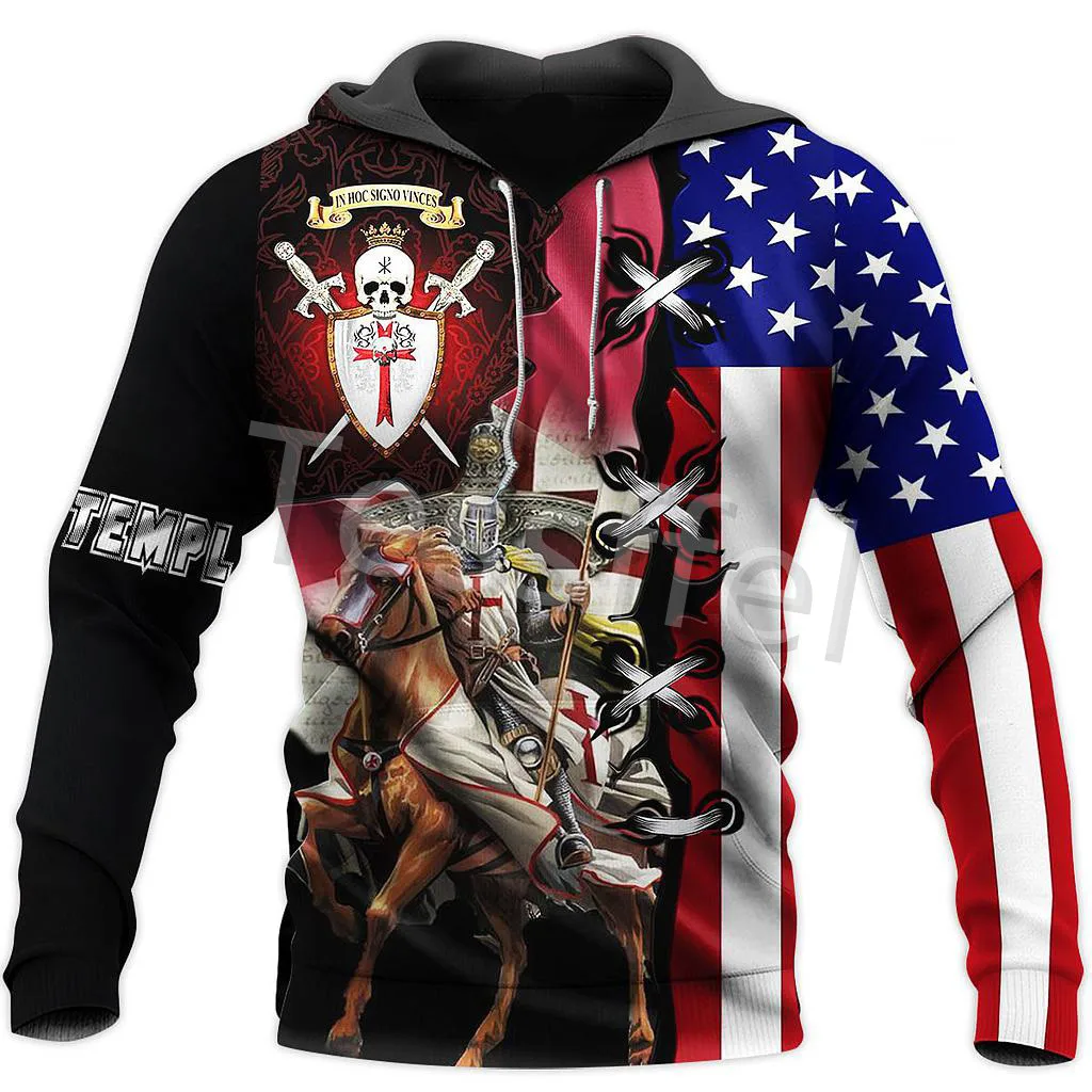 

Tessffel 3D Printed American Flag Knight Templar New Fall/Winter Harajuku Men's Women Hoodies Zipper Cosplay Sweatshirt Style-7