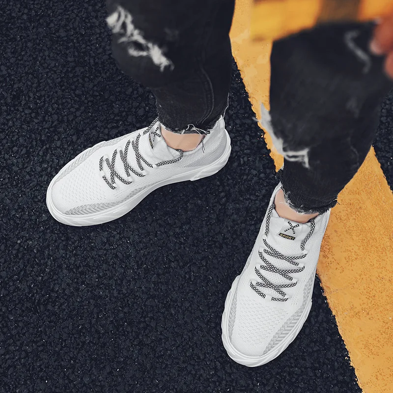 New mesh casual sneakers outdoor jogging sneakers men's laced flat soles