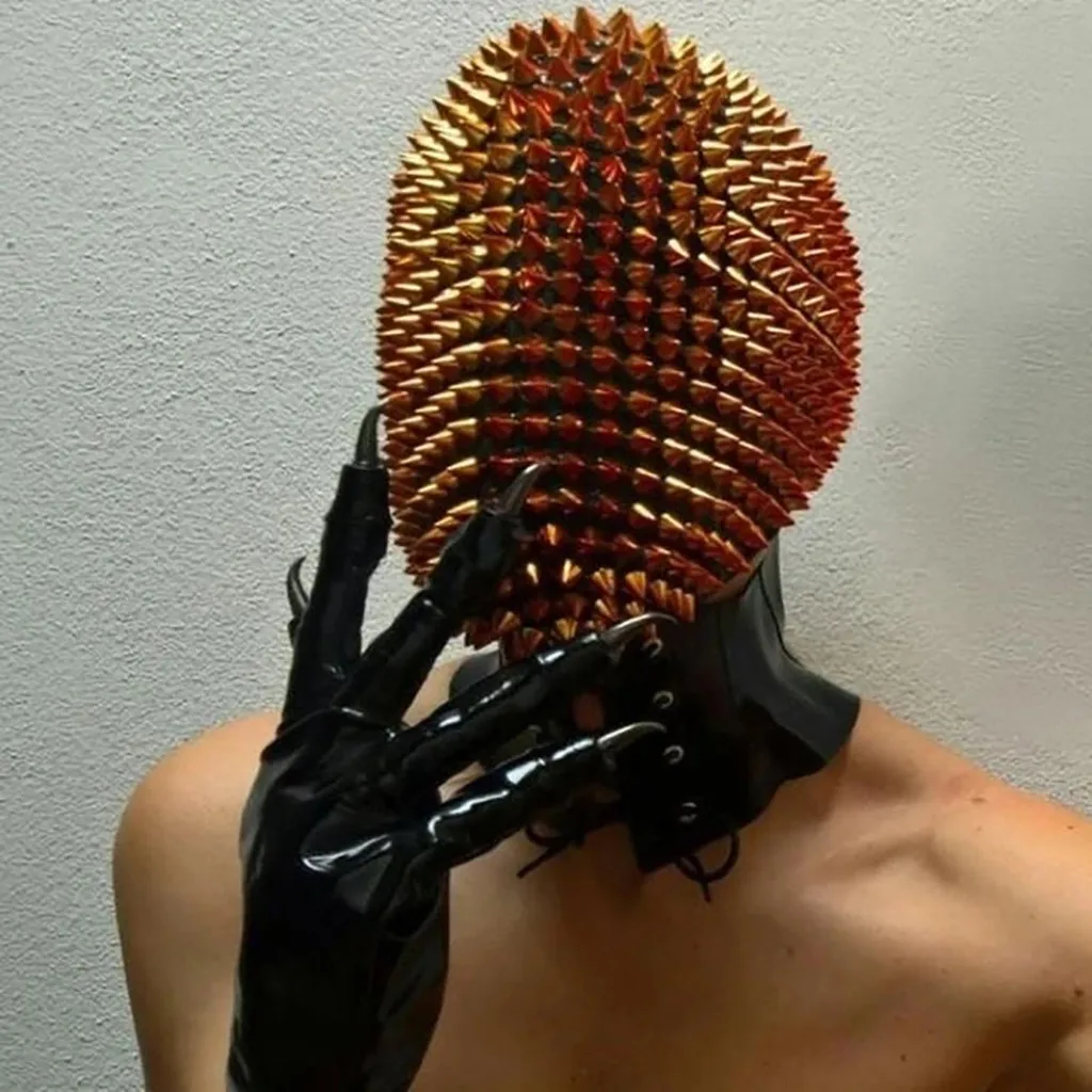 Studded Spikes Full Face | Face Mask Spikes | Home | Cosplay Masks | Funny - Party Masks - Aliexpress