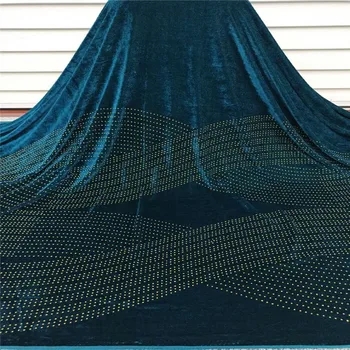 

New Arrival African Velvet stones Lace Fabric 2020 green High Quality Lace Nigerian French Net Lace Fabrics For Wedding Sewing