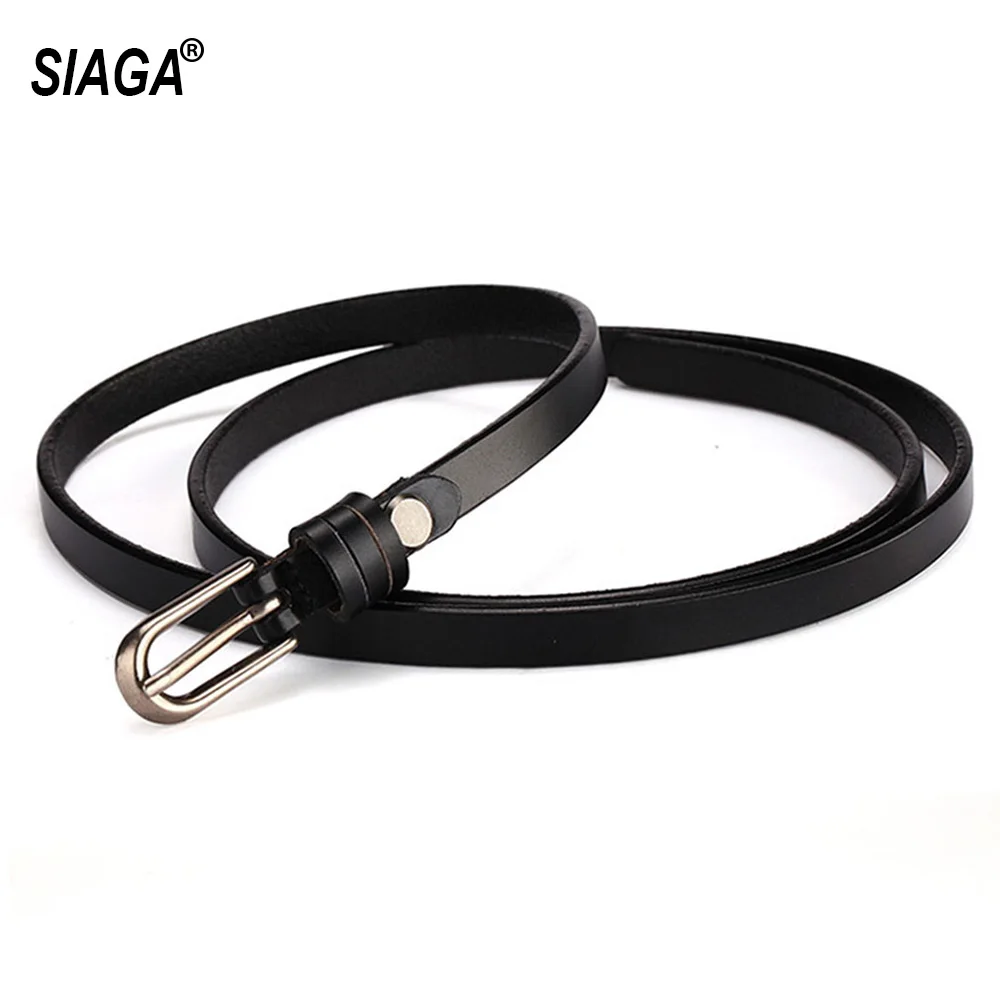 2022 New Ladies Pure Genuine Leather Belt Dresses Female Waist Belts Women's Pin Buckle Metal Thin Belt for Women FCO197